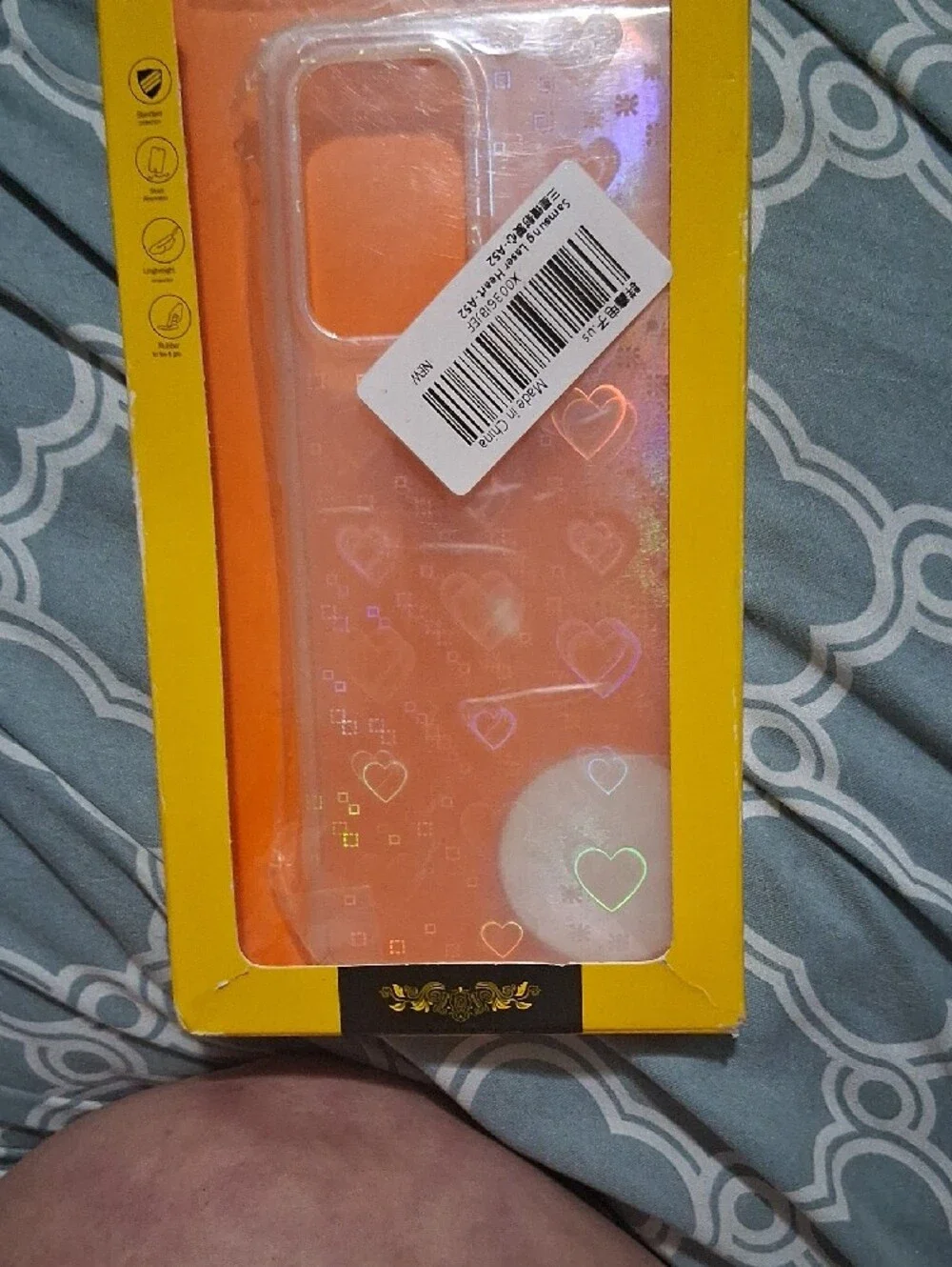 Galaxy A52 Clear Holographic Heart Phone Case
